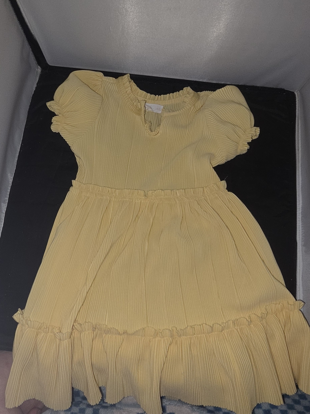 Source Unknown Yellow Ruffle Hem Pleated Girls' Dress